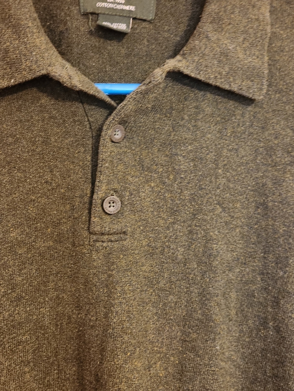 Eddie Bauer Brown Heather Polo Shirt Cotton Cashmere  XL